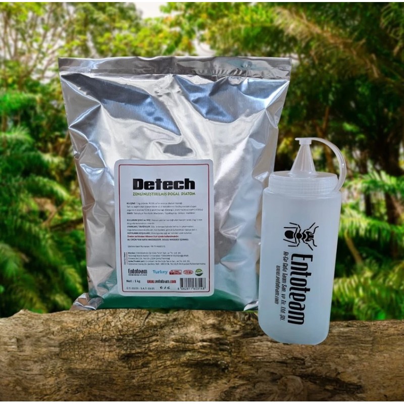 Zehirsiz Diatom Toprağı Tahtakurusu ve Pire Tozu 1 kg + Püskürtme Seti
